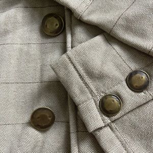 NEW Hurley Double-Breasted Pea Coat Style Hooded Jacket Beige Plaid Size M